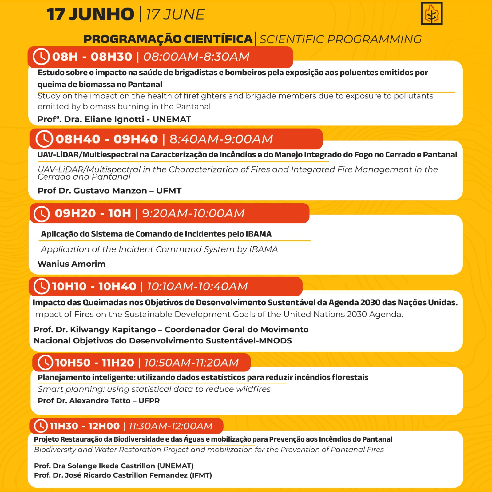 Programação de 17/06 - Manhã - 